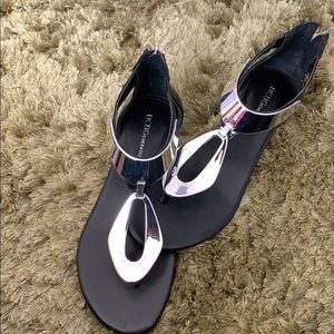 BCBG- silver sandals.Size 6M see pic for more info